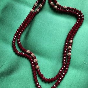 Gemstone and copper beads necklace